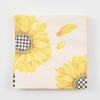 MACKENZIE-CHILDS Pack of 20 Cocktail Paper Napkins, Decorative Napkins for Parties, Purple-and-White Violet Check(Sunflower)