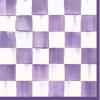 MACKENZIE-CHILDS Pack of 20 Cocktail Paper Napkins, Decorative Napkins for Parties, Purple-and-White Violet Check(Violet Check)