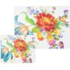 MACKENZIE-CHILDS Set of 2 Tempered Glass Cutting Boards, Countertop Cutting Boards, Purple-and-White Violet Check(Flower Market)