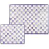 MACKENZIE-CHILDS Set of 2 Tempered Glass Cutting Boards, Countertop Cutting Boards, Purple-and-White Violet Check(Violet Check)