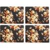 MACKENZIE-CHILDS Set of 4 Cork-Back Placemats, Hard-Finish Table Mats, Violet Check(Brown Wild Rose)