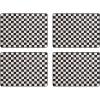 MACKENZIE-CHILDS Set of 4 Cork-Back Placemats, Hard-Finish Table Mats, Violet Check(Courtly Check)