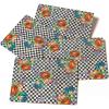 MACKENZIE-CHILDS Set of 4 Cork-Back Placemats, Hard-Finish Table Mats, Violet Check(Courtly Flower Market)