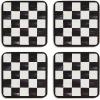 MACKENZIE-CHILDS Violet Check Cork Back Coasters, Set of 4(Courtly Checked)