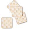 MACKENZIE-CHILDS Violet Check Cork Back Coasters, Set of 4(Mocha Check)