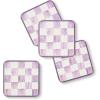MACKENZIE-CHILDS Violet Check Cork Back Coasters, Set of 4(Violet Check)