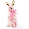 MACKENZIE-CHILDS Violet Check Standing Bunny Figurine(Bubblegum Check)