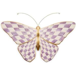 MACKENZIE-CHILDS Butterfly, Hanging Butterfly Wall Decor, Purple-and-White Violet Check(Violet Check)