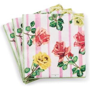 MACKENZIE-CHILDS Pack of 20 Cocktail Paper Napkins, Decorative Napkins for Parties, Purple-and-White Violet Check(Garden Gala)