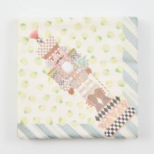 MACKENZIE-CHILDS Pack of 20 Cocktail Paper Napkins, Decorative Napkins for Parties, Purple-and-White Violet Check(Nutcracker)