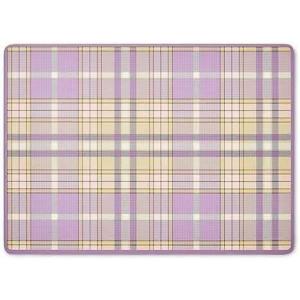 MACKENZIE-CHILDS Set of 4 Cork-Back Placemats, Hard-Finish Table Mats, Violet Check(Lavender Tartan)