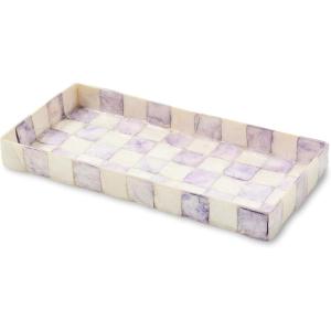 MACKENZIE-CHILDS Violet Check Capiz Vanity Tray(Violet Check)