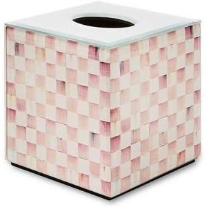 MACKENZIE-CHILDS Violet Check Glass Boutique Tissue Cover(Rosy Check)