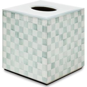 MACKENZIE-CHILDS Violet Check Glass Boutique Tissue Cover(Sterling Check)