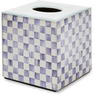 MACKENZIE-CHILDS Violet Check Glass Boutique Tissue Cover(Violet Check)