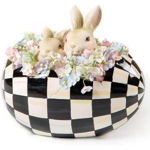 MACKENZIE-CHILDS Violet Check Peekaboo Egg Figurine(Courtly Check)