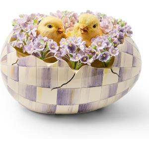 MACKENZIE-CHILDS Violet Check Peekaboo Egg Figurine(Violet Check)