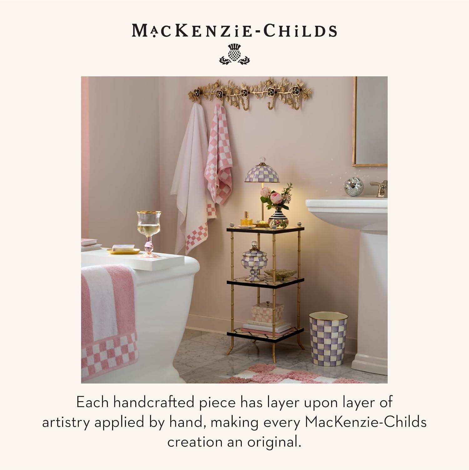 image:imageMACKENZIECHILDS Boutique Square Capiz TissueBox Cover Decorative Tissue Holder PurpleandWhite Violet CheckViolet Check