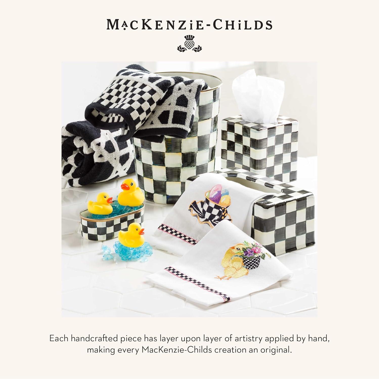 image:imageMACKENZIECHILDS Boutique TissueBox Cover Square Tissue Holder for Home Decor PurpleandWhite Violet CheckCourtly Check