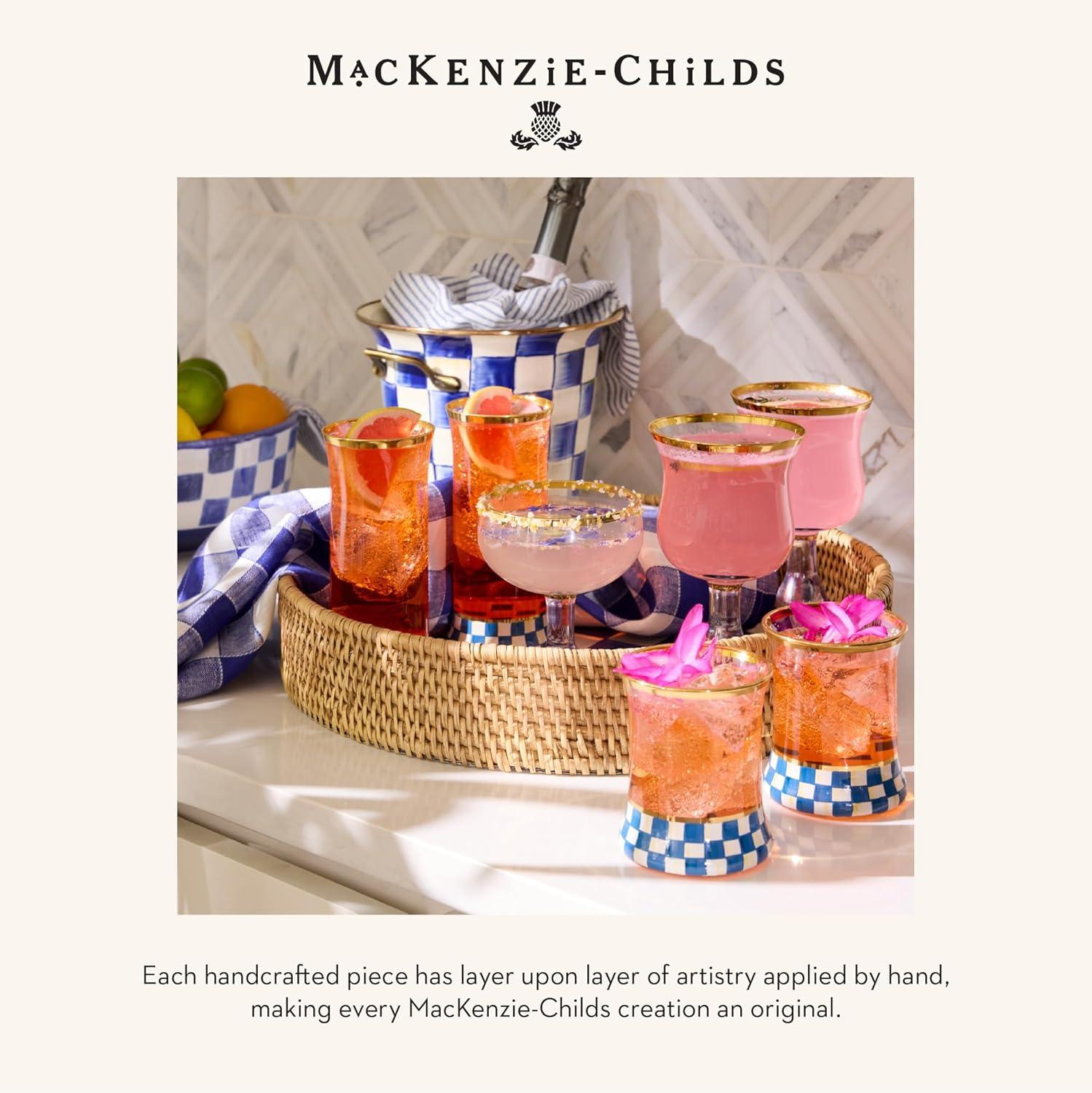 image:imageMACKENZIECHILDS Violet Check Tumbler Glass Set of 2Royal Check