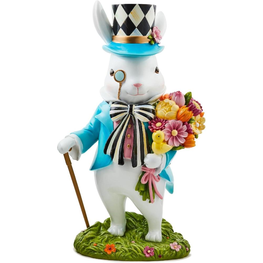 image:imageMACKENZIECHILDS Bunny Figure Spring and Easter Rabbit Decor Calico Bunny Figurine
