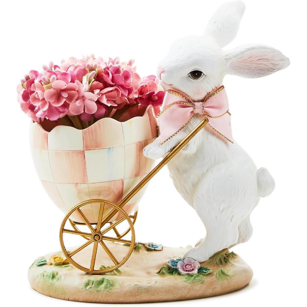 image:imageMACKENZIECHILDS Egg Cart Figurine Spring Decor Rosy Meadow Bunny