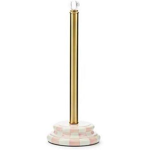 image:imageMACKENZIECHILDS Enamel ToiletTissue Storage Decorative ToiletPaperHolder Stand for Bathroom PurpleandWhite Violet CheckRosy Check