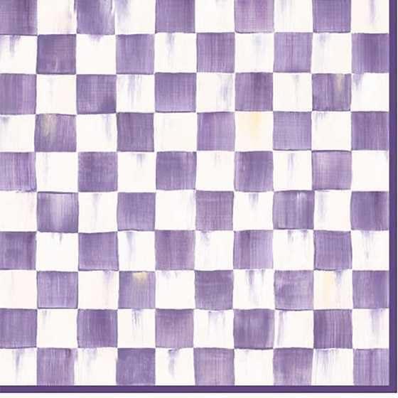 image:imageMACKENZIECHILDS Pack of 20 Dinner Paper Napkins Decorative Napkins for Parties PurpleandWhite Violet CheckViolet Check