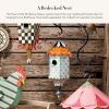 MACKENZIE-CHILDS Birdhouse, Decorative Metal Birdhouse for Outdoors, Flyer’s Folly