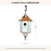MACKENZIE-CHILDS Birdhouse, Decorative Metal Birdhouse for Outdoors, Flyer’s Folly