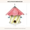 MACKENZIE-CHILDS Birdhouse, Decorative Metal Birdhouse for Outdoors, Hollyhock