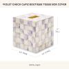 MACKENZIE-CHILDS Boutique Square Capiz Tissue-Box Cover, Decorative Tissue Holder, Purple-and-White Violet Check(Violet Check)