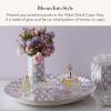 MACKENZIE-CHILDS Capiz Vase, Unique Flower-Vase Decor, Small, Purple-and-White Violet Check(Violet Check)