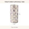 MACKENZIE-CHILDS Capiz Vase, Unique Flower-Vase Decor, Small, Purple-and-White Violet Check(Violet Check)