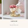 MACKENZIE-CHILDS Egg Cart Figurine, Spring Decor, Rosy Meadow Bunny