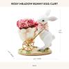 MACKENZIE-CHILDS Egg Cart Figurine, Spring Decor, Rosy Meadow Bunny