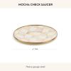 MACKENZIE-CHILDS Enamel Saucer, Small Coffee and Teacup Saucer, Purple-and White Violet Check(Mocha Check)