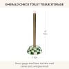 MACKENZIE-CHILDS Enamel Toilet-Tissue Storage, Decorative Toilet-Paper-Holder Stand for Bathroom, Purple-and-White Violet Check(Emerald Check)
