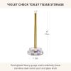 MACKENZIE-CHILDS Enamel Toilet-Tissue Storage, Decorative Toilet-Paper-Holder Stand for Bathroom, Purple-and-White Violet Check(Violet Check)