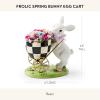 MACKENZIE-CHILDS Frolic Spring Bunny Egg Cart Figurine