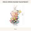 MACKENZIE-CHILDS Frolic Spring Stacked Teacup Bunny Figurine