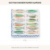 MACKENZIE-CHILDS Pack of 20 Dinner Paper Napkins, Decorative Napkins for Parties, Purple-and-White Violet Check(Go Fish)