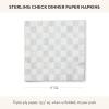 MACKENZIE-CHILDS Pack of 20 Dinner Paper Napkins, Decorative Napkins for Parties, Purple-and-White Violet Check(Sterling Check)