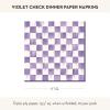 MACKENZIE-CHILDS Pack of 20 Dinner Paper Napkins, Decorative Napkins for Parties, Purple-and-White Violet Check(Violet Check)