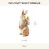 MACKENZIE-CHILDS Pansy Party Bunny with Pack Figurine