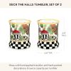 MACKENZIE-CHILDS Violet Check Tumbler Glass, Set of 2(Deck the Halls)