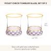 MACKENZIE-CHILDS Violet Check Tumbler Glass, Set of 2(Violet Check)
