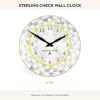 MACKENZIE-CHILDS Wall Clock, Decorative Clock for Kitchen and Living Room, Purple-and-White Violet Check(Sterling Check)