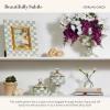 MACKENZIE-CHILDS Wall Clock, Decorative Clock for Kitchen and Living Room, Purple-and-White Violet Check(Sterling Check)