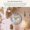 MACKENZIE-CHILDS Wall Clock, Decorative Clock for Kitchen and Living Room, Purple-and-White Violet Check(Violet Check)